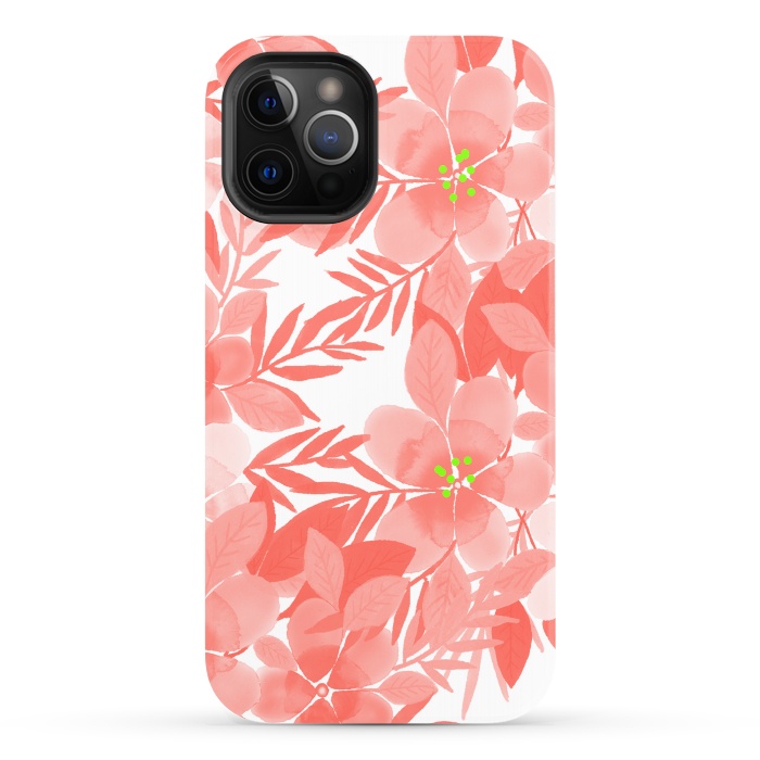 iPhone 12 Pro StrongFit Peach Blossom Flowers by Josie