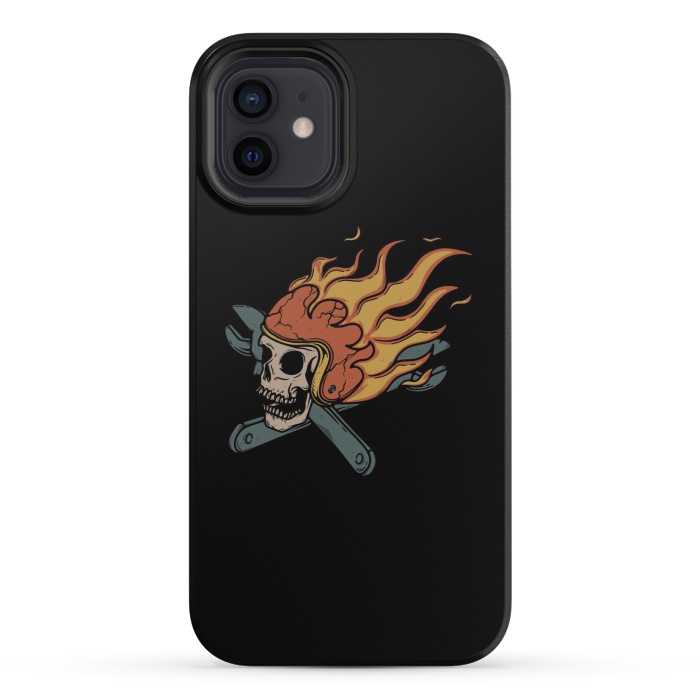 iPhone 12 mini StrongFit Rider and Fire by Afif Quilimo