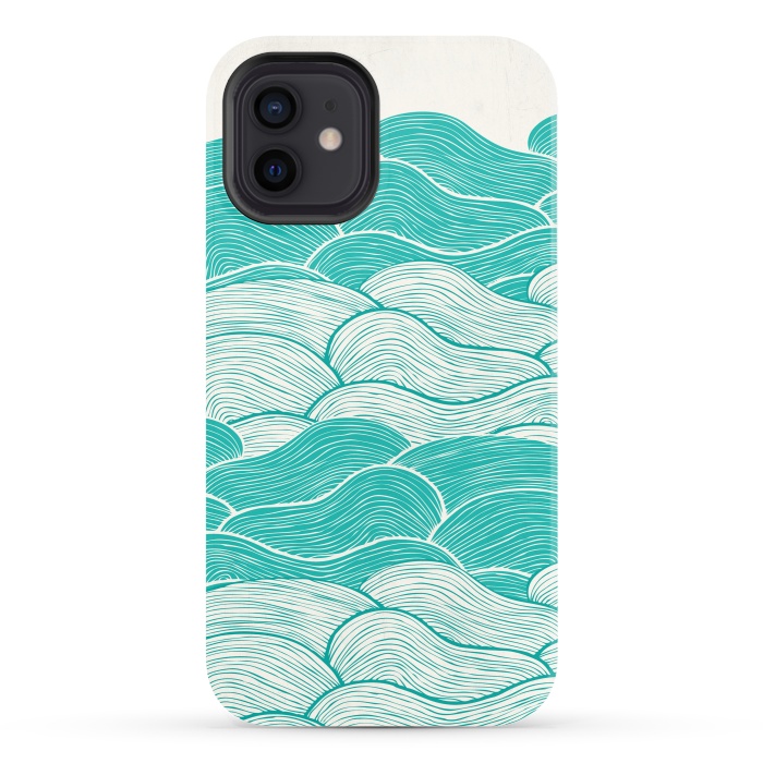 iPhone 12 StrongFit The Calm And Stormy Seas II by Pom Graphic Design