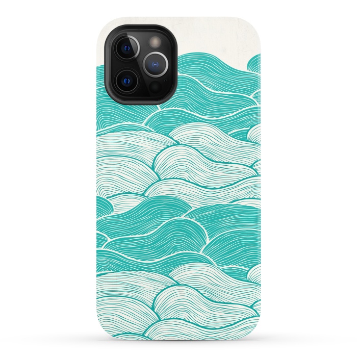 iPhone 12 Pro StrongFit The Calm And Stormy Seas II by Pom Graphic Design