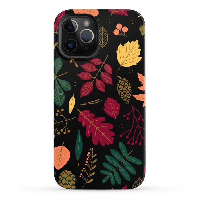 iPhone 12 Pro StrongFit Autumn Pattern With Leaves by ArtsCase