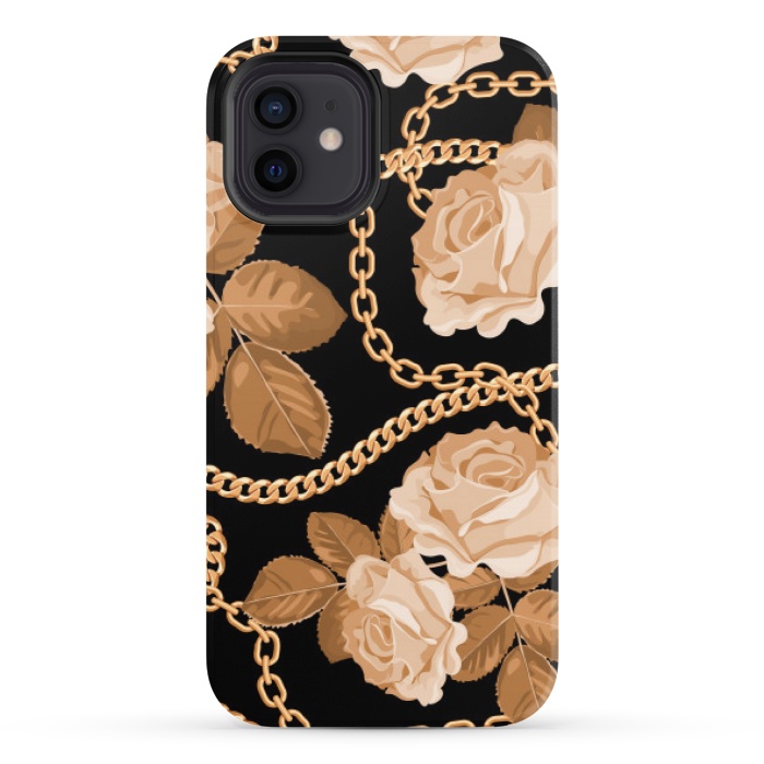 iPhone 12 StrongFit copper floral chains by MALLIKA