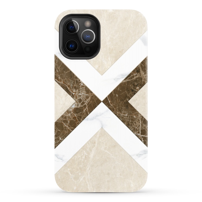 iPhone 12 Pro StrongFit Decorative Marble Cross Design by ArtsCase