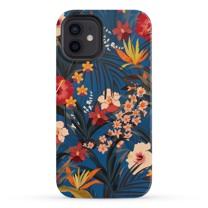 iPhone 12 mini StrongFit Fashionable Tropical Environment with Deep Jungle Plants by ArtsCase