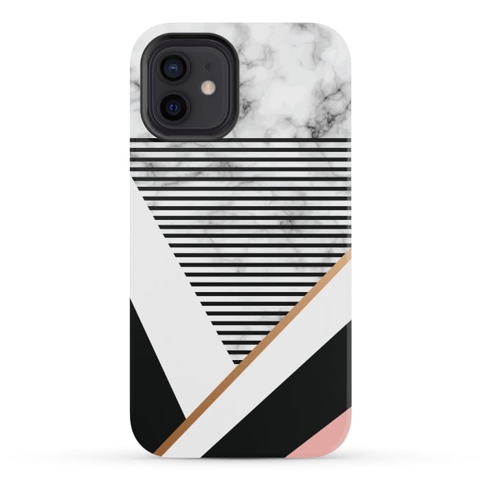 iPhone 12 mini StrongFit Geometric Marble Design by ArtsCase