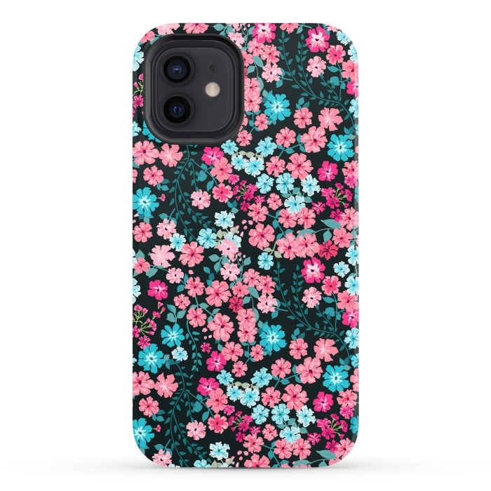 iPhone 12 StrongFit Gorgeous Bright Pattern in Small Garden Flowers by ArtsCase