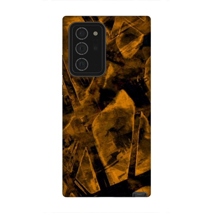 Galaxy Note 20 Ultra StrongFit Burnt Gold abstract flames halloween design by Josie
