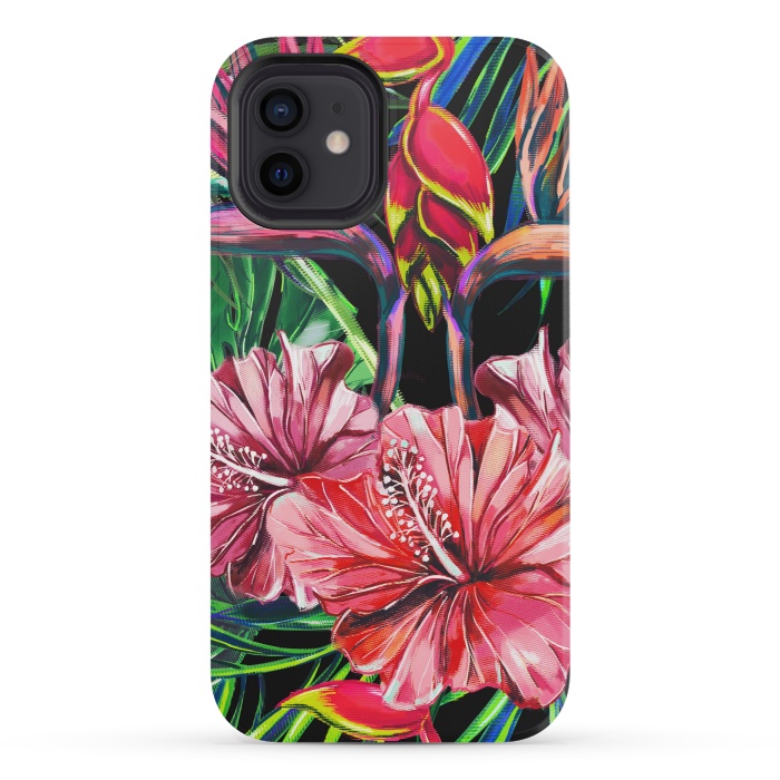 iPhone 12 mini StrongFit Beautiful Trendy Seamless Floral Jungle Pattern by ArtsCase
