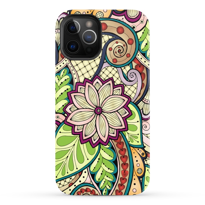 iPhone 12 Pro StrongFit Ornamental Seamless Ethnic Pattern by ArtsCase