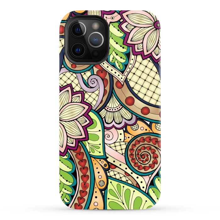 iPhone 12 Pro Max StrongFit Ornamental Seamless Ethnic Pattern by ArtsCase