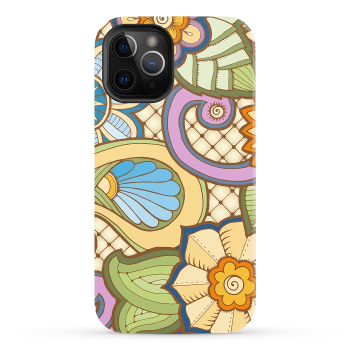 iPhone 12 Pro Max StrongFit Daisies Pattern with Circle Elements IV by ArtsCase