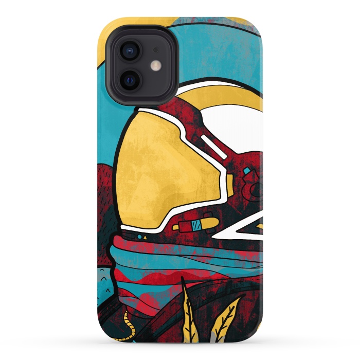 iPhone 12 StrongFit The yellow astronaut explorer by Steve Wade (Swade)