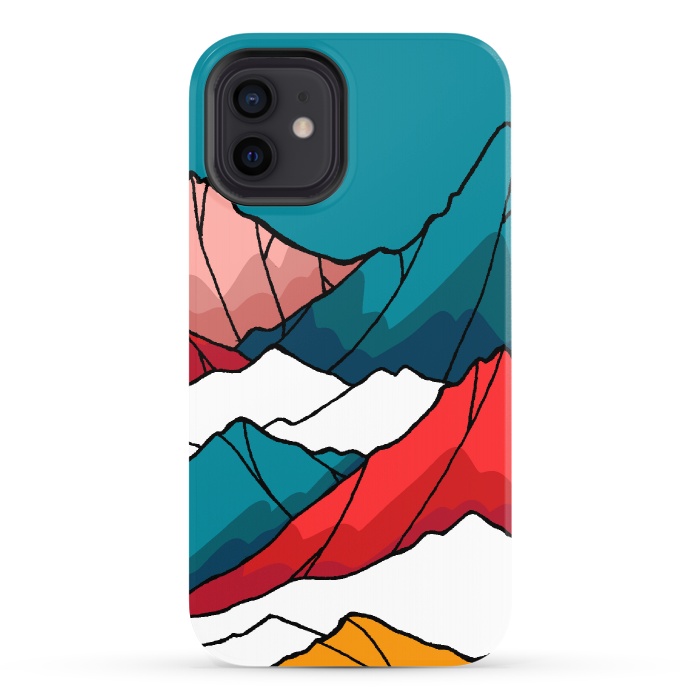 iPhone 12 StrongFit The coloured mountains by Steve Wade (Swade)
