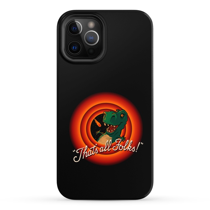 iPhone 12 Pro StrongFit That's All Folks - T-Rex Dinosaur Extinction by Vó Maria