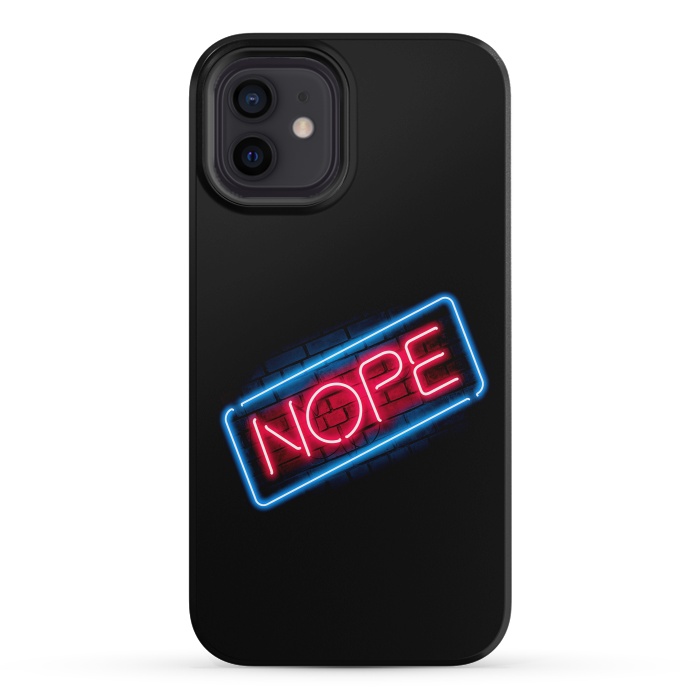 iPhone 12 mini StrongFit Nope - Neon Lights by Vó Maria