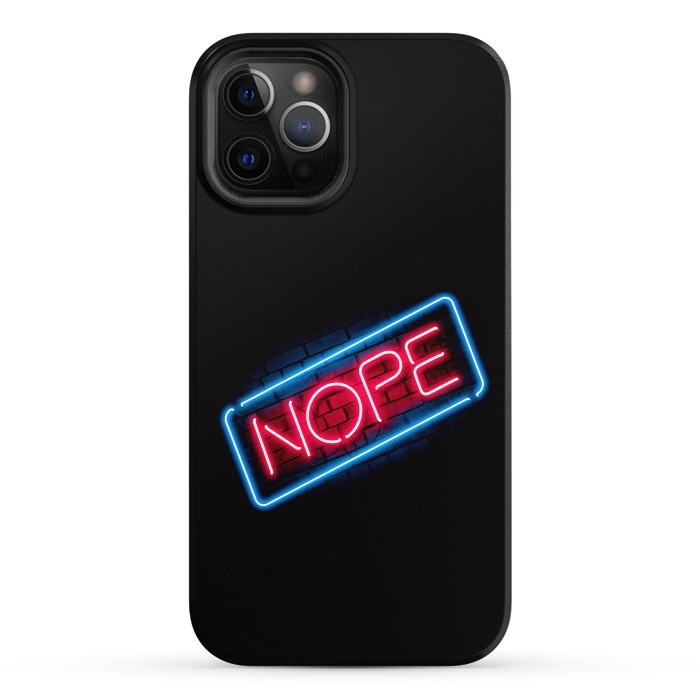 iPhone 12 Pro StrongFit Nope - Neon Lights by Vó Maria