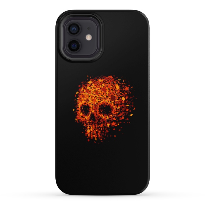 iPhone 12 StrongFit Autumn Skull - Fall Leaves by Vó Maria