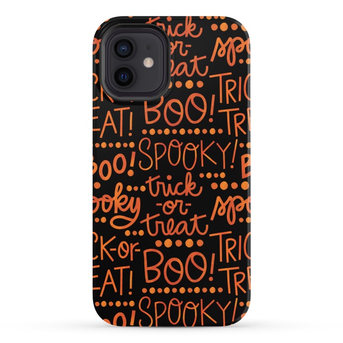 iPhone 12 StrongFit Spooky Halloween Lettering by Noonday Design