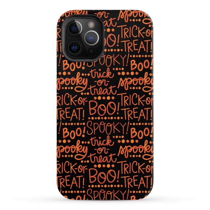 iPhone 12 Pro Max StrongFit Spooky Halloween Lettering by Noonday Design