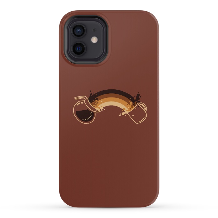 iPhone 12 mini StrongFit Coffee Rainbow for Coffee Lovers by Vó Maria