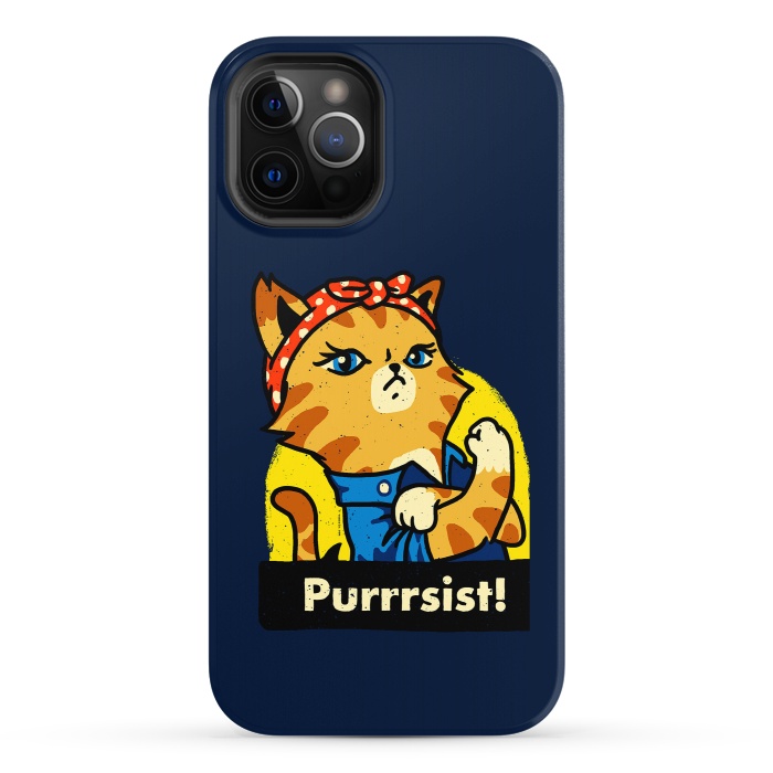 iPhone 12 Pro StrongFit Purrsist! We Can Do It Cat Lovers by Vó Maria