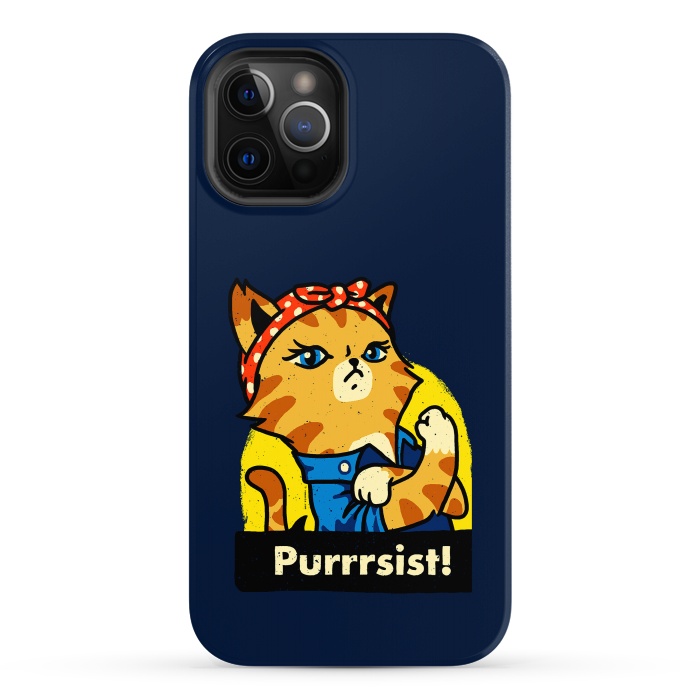 iPhone 12 Pro Max StrongFit Purrsist! We Can Do It Cat Lovers by Vó Maria