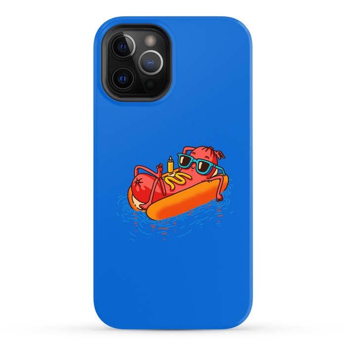 iPhone 12 Pro StrongFit Hot Dog Summer Vacation Swimming Pool by Vó Maria