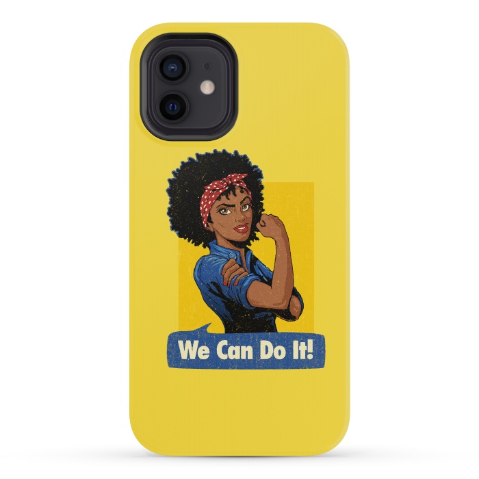 iPhone 12 mini StrongFit We Can Do It! Black Girl Black Queen Shirt by Vó Maria