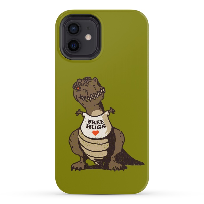 iPhone 12 mini StrongFit T-Rex Free Hugs by Vó Maria