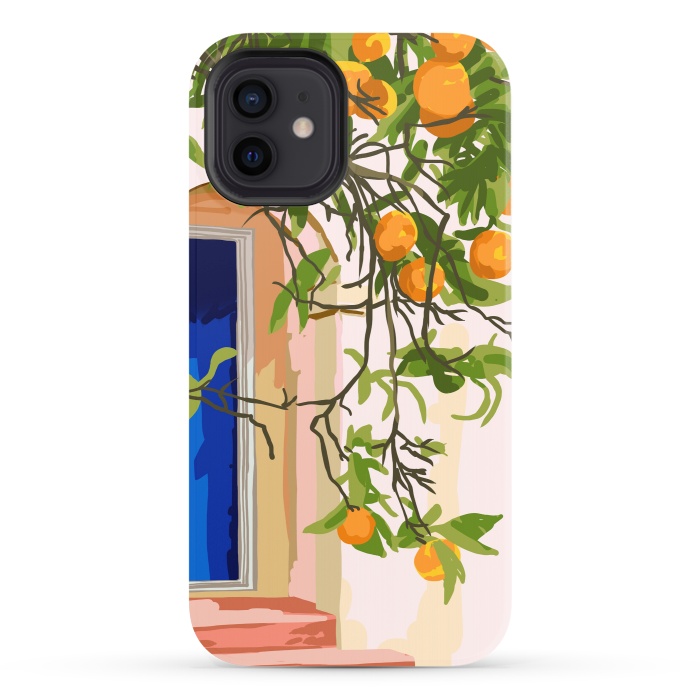 iPhone 12 StrongFit Wherever you go, go with all your heart | Summer Travel Morocco Boho Oranges | Architecture Building by Uma Prabhakar Gokhale
