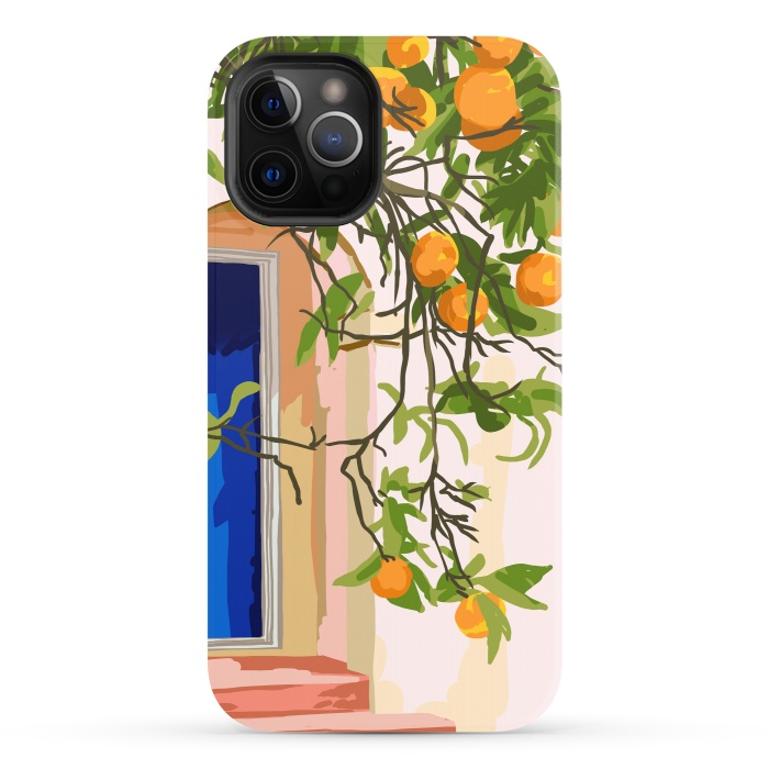 iPhone 12 Pro StrongFit Wherever you go, go with all your heart | Summer Travel Morocco Boho Oranges | Architecture Building by Uma Prabhakar Gokhale