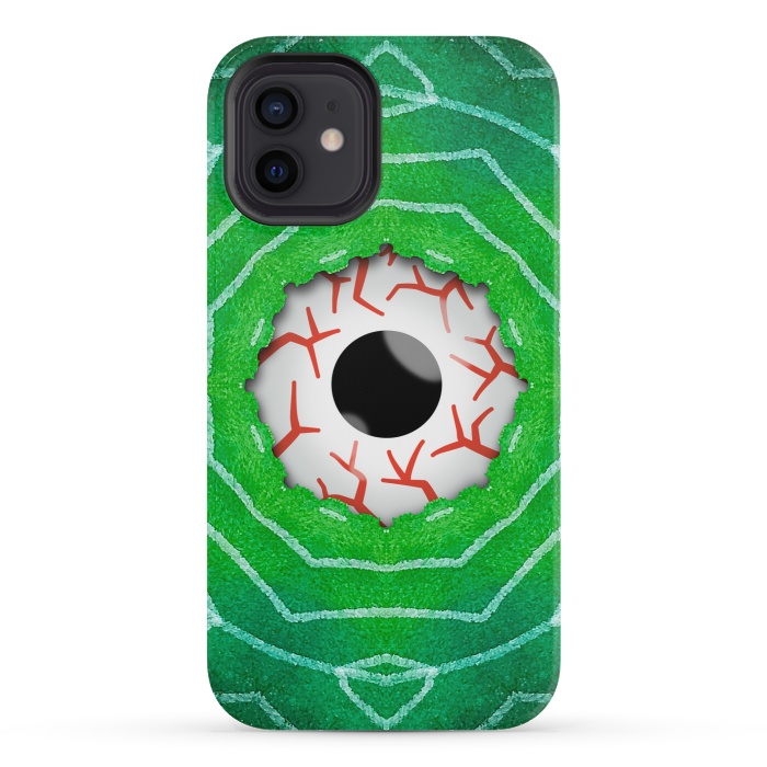 iPhone 12 mini StrongFit Creepy Eye Staring Through A Green Hole by Boriana Giormova