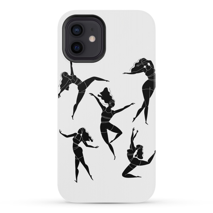 iPhone 12 mini StrongFit Dance Girl Black and White by Jelena Obradovic