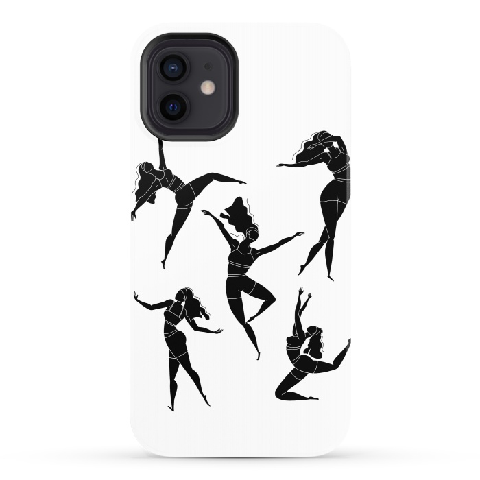 iPhone 12 StrongFit Dance Girl Black and White by Jelena Obradovic