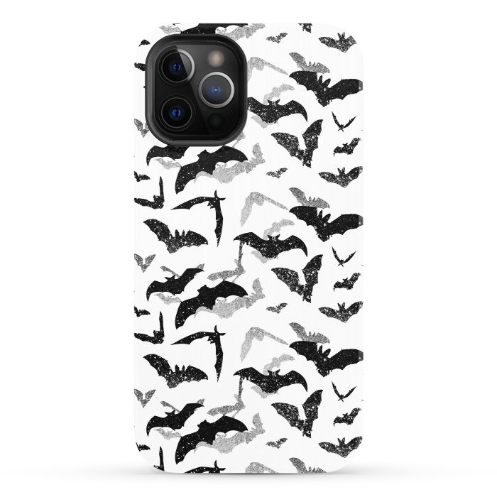 iPhone 12 Pro StrongFit Grunge flying bats Halloween pattern by Oana 