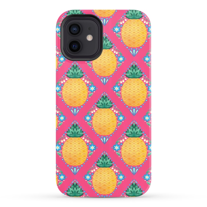iPhone 12 StrongFit Bright Pineapple by Noonday Design