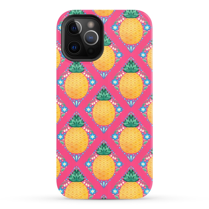 iPhone 12 Pro Max StrongFit Bright Pineapple by Noonday Design