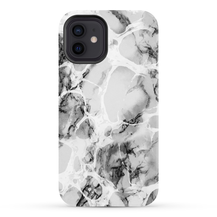 iPhone 12 StrongFit White gray marble artistic texture by Oana 