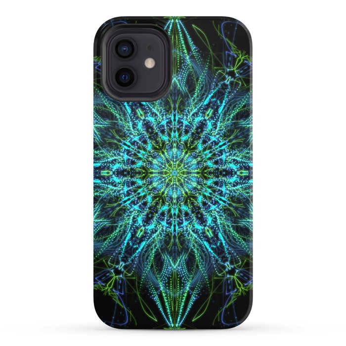 iPhone 12 StrongFit Neon Mandala I by Art Design Works