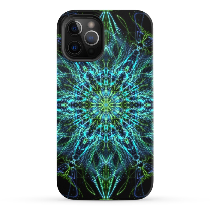 iPhone 12 Pro StrongFit Neon Mandala I by Art Design Works