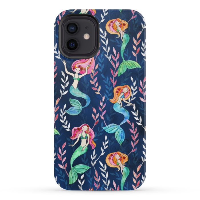 iPhone 12 mini StrongFit Little Merry Mermaids by Micklyn Le Feuvre