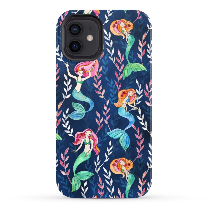 iPhone 12 StrongFit Little Merry Mermaids by Micklyn Le Feuvre