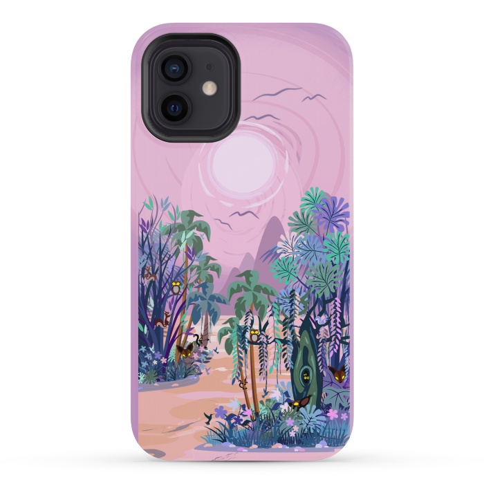 iPhone 12 mini StrongFit The Eyes of the Enchanted Misty Forest by BluedarkArt