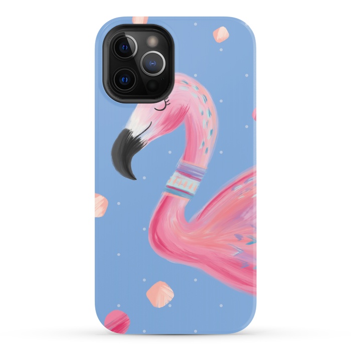 iPhone 12 Pro StrongFit Fancy Flamingo by Noonday Design