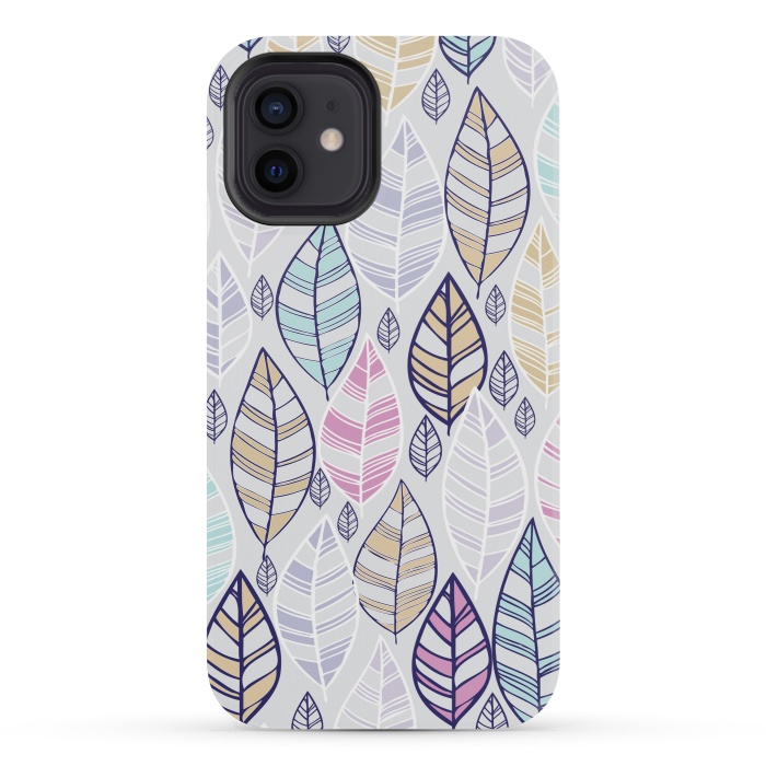iPhone 12 mini StrongFit colored feathers by Rose Halsey