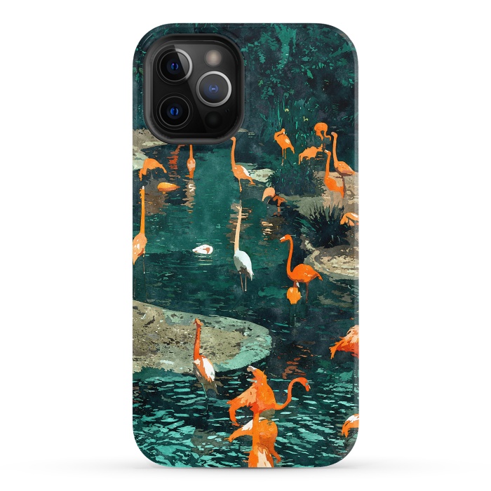 iPhone 12 Pro StrongFit Flamingo Creek by Uma Prabhakar Gokhale