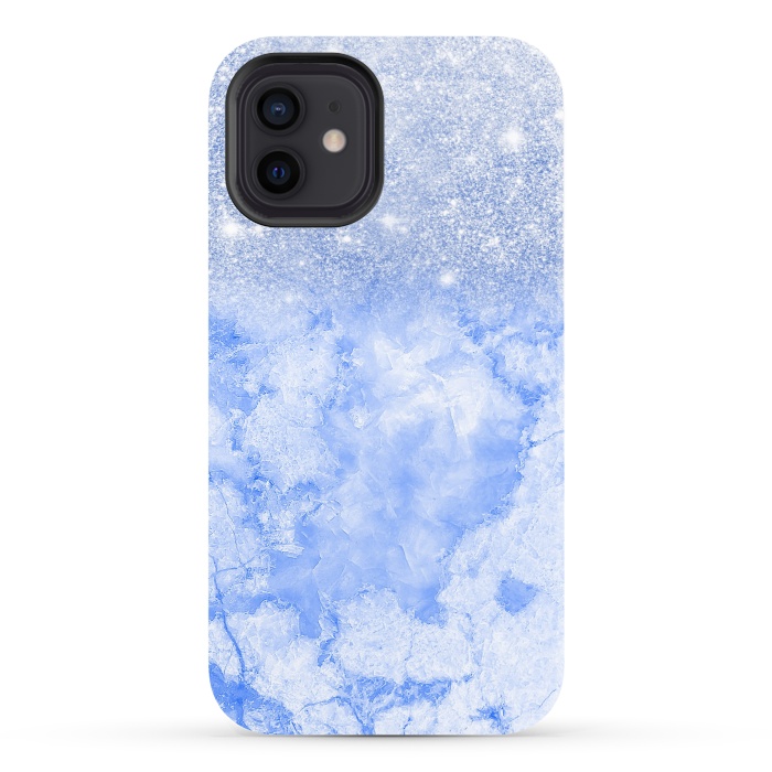 iPhone 12 StrongFit Glitter on Sky Blue Agate by  Utart