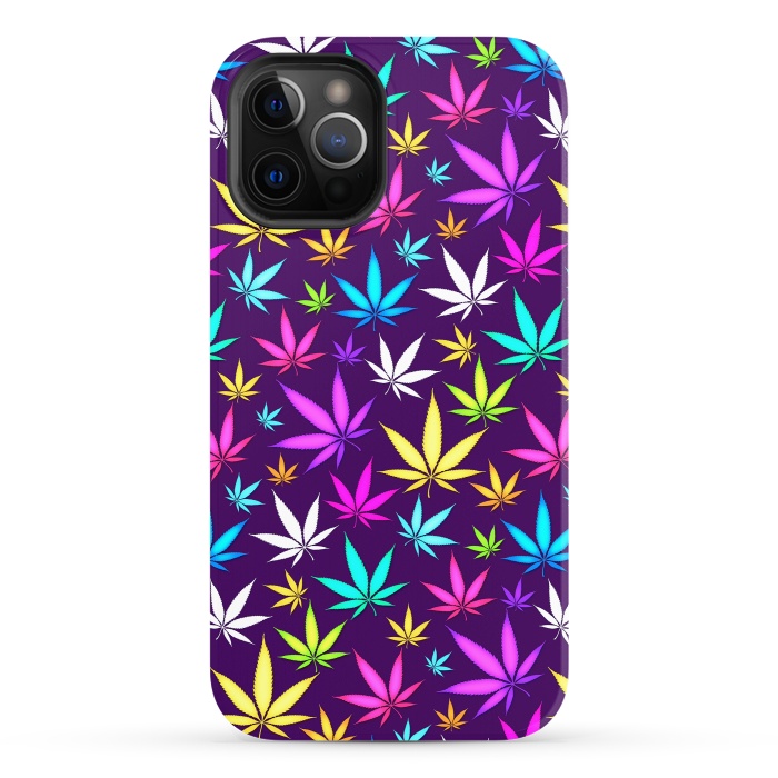 iPhone 12 Pro StrongFit Colorful Weed Pattern by Art Design Works
