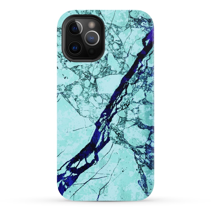 iPhone 12 Pro StrongFit Turquoise blue marble by Oana 