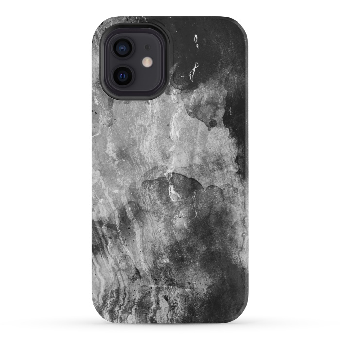 iPhone 12 mini StrongFit Gray painted marble by Oana 